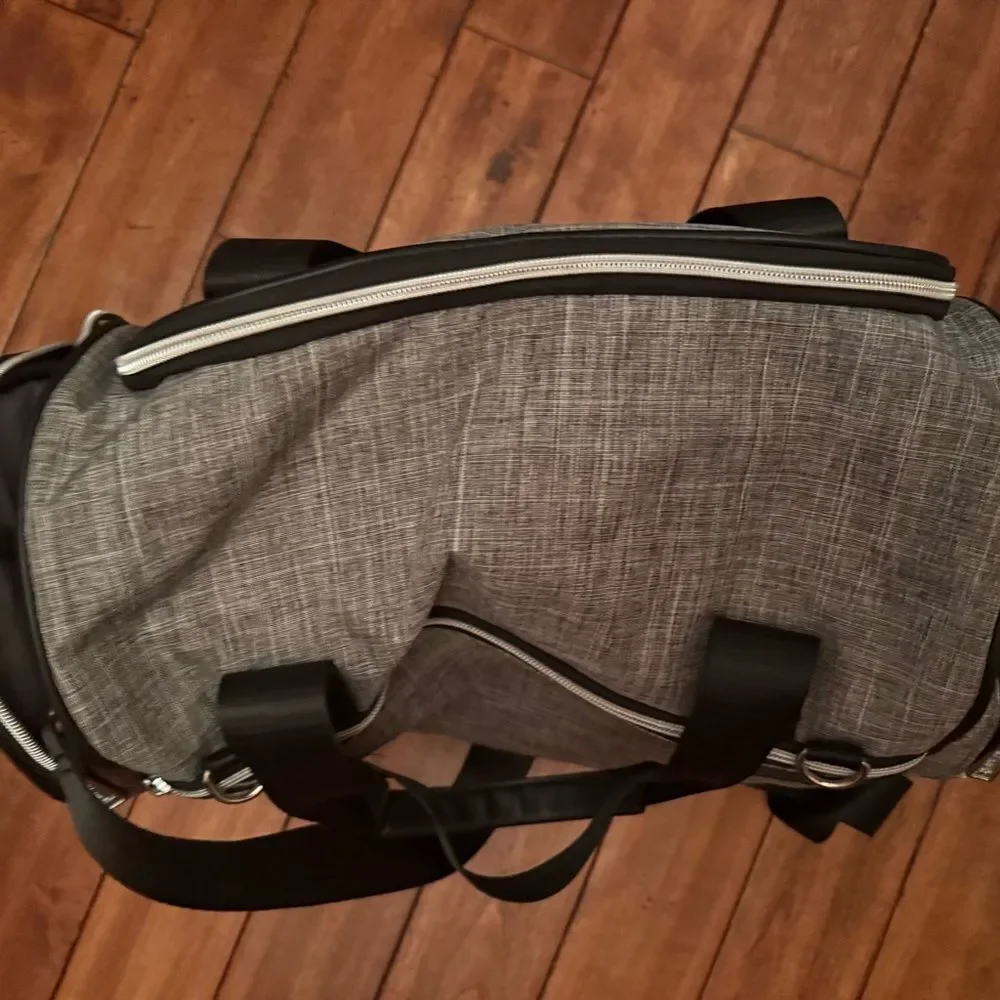 Hafmall Diaper Bag, Convertible Travel Bag with Insulated Pockets,‎ Gray, Large